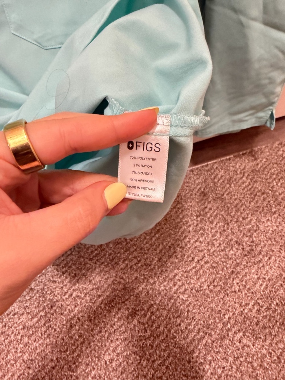 Figs Women's Scrub Set in Aqua - Picture 2 of 5